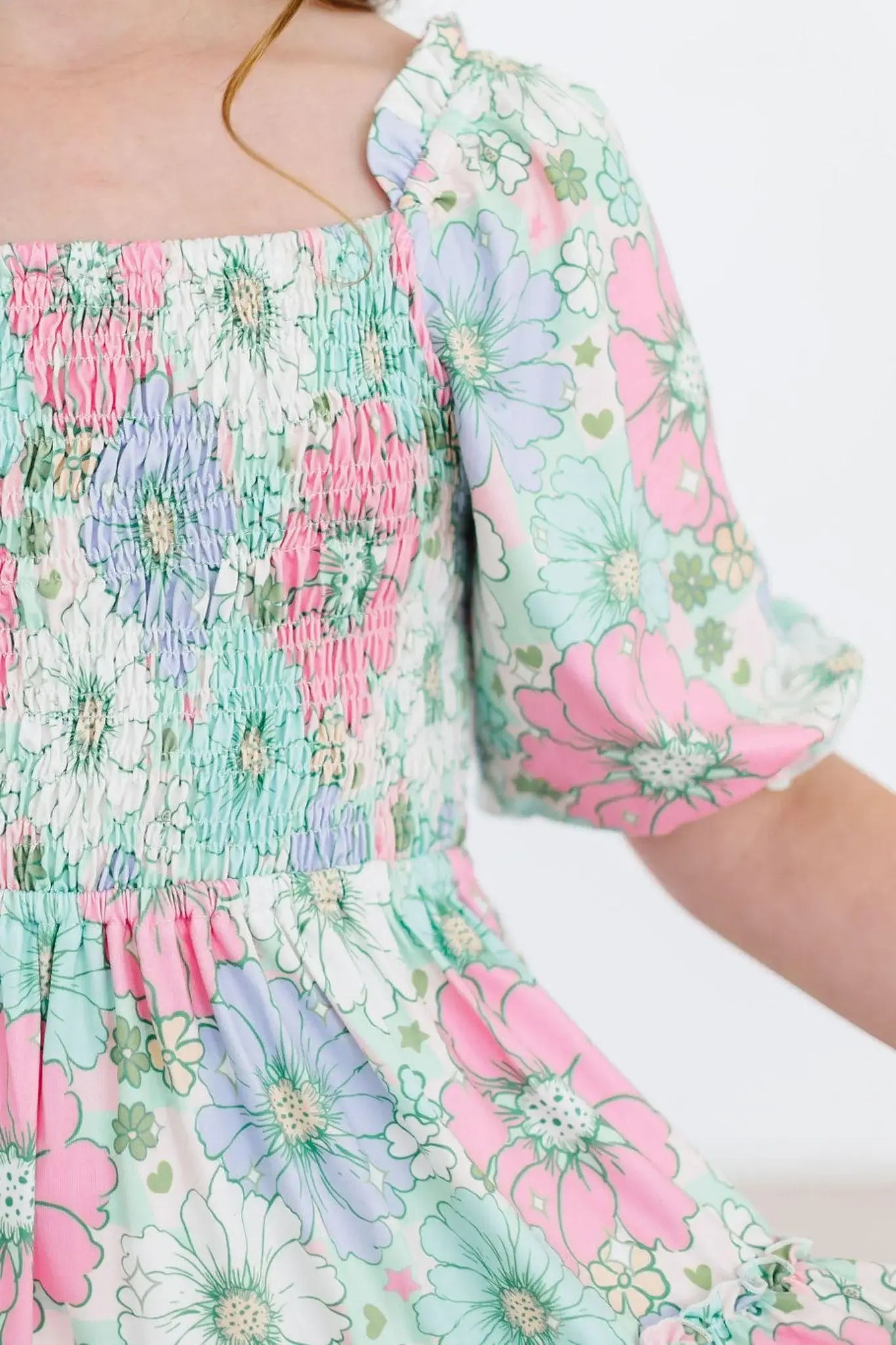 Minty Meadow Smocked Ruffle Dress - Mila & Rose ® - Flyclothing LLC