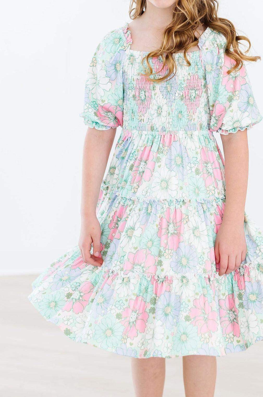 Minty Meadow Smocked Ruffle Dress - Mila & Rose ® - Flyclothing LLC