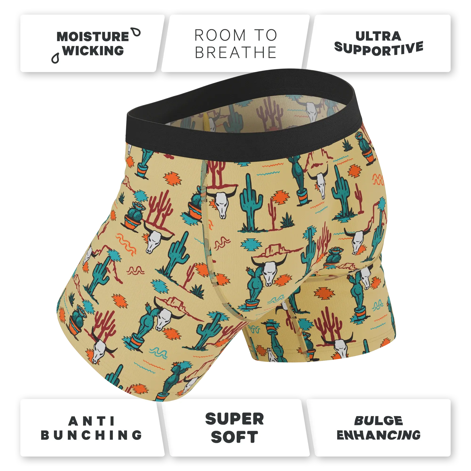 The Mirage | Western Cactus Ball Hammock® Pouch Underwear With Fly - Shinesty - Flyclothing LLC
