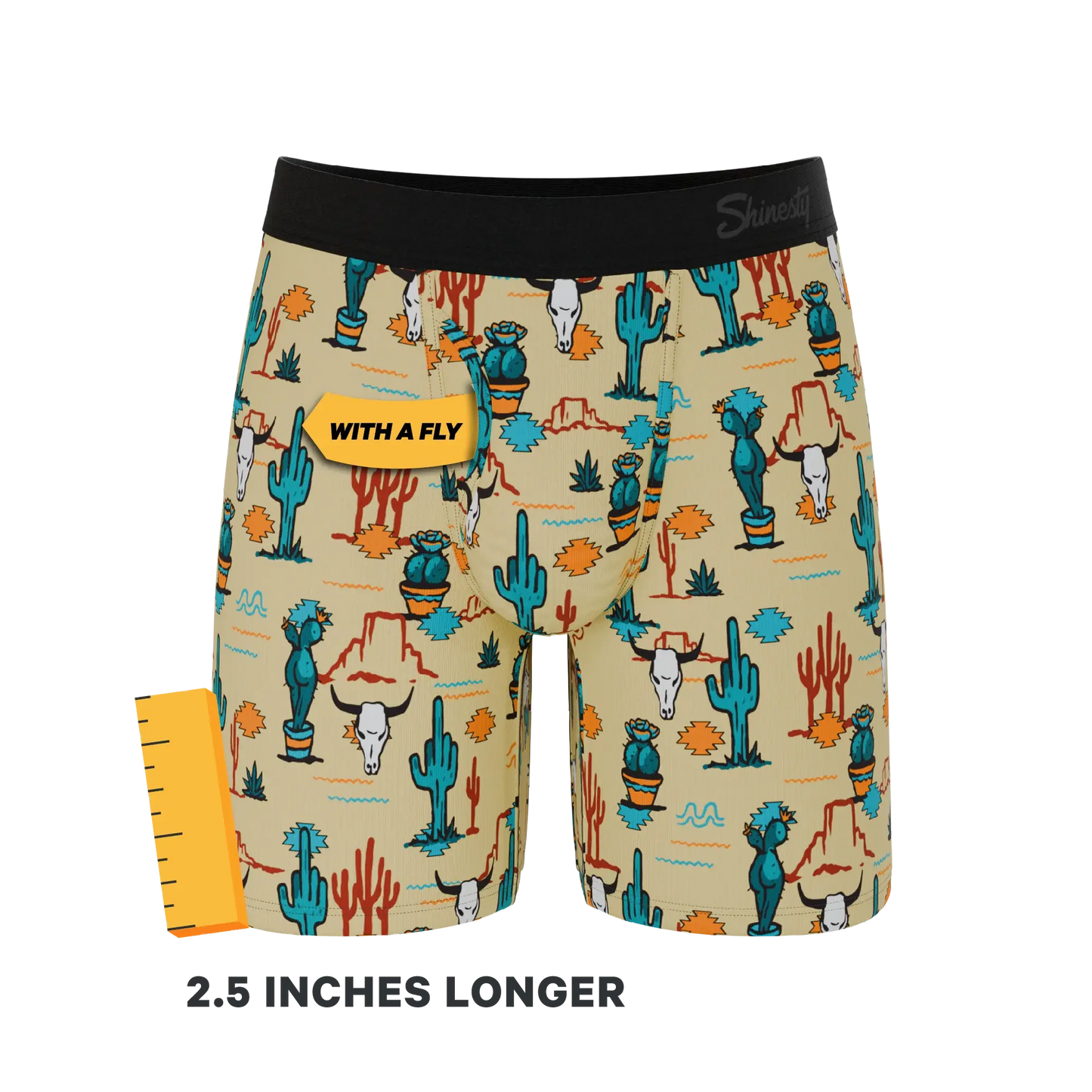 The Mirage | Western Cactus Long Leg Ball Hammock® Pouch Underwear With Fly - Shinesty - Flyclothing LLC