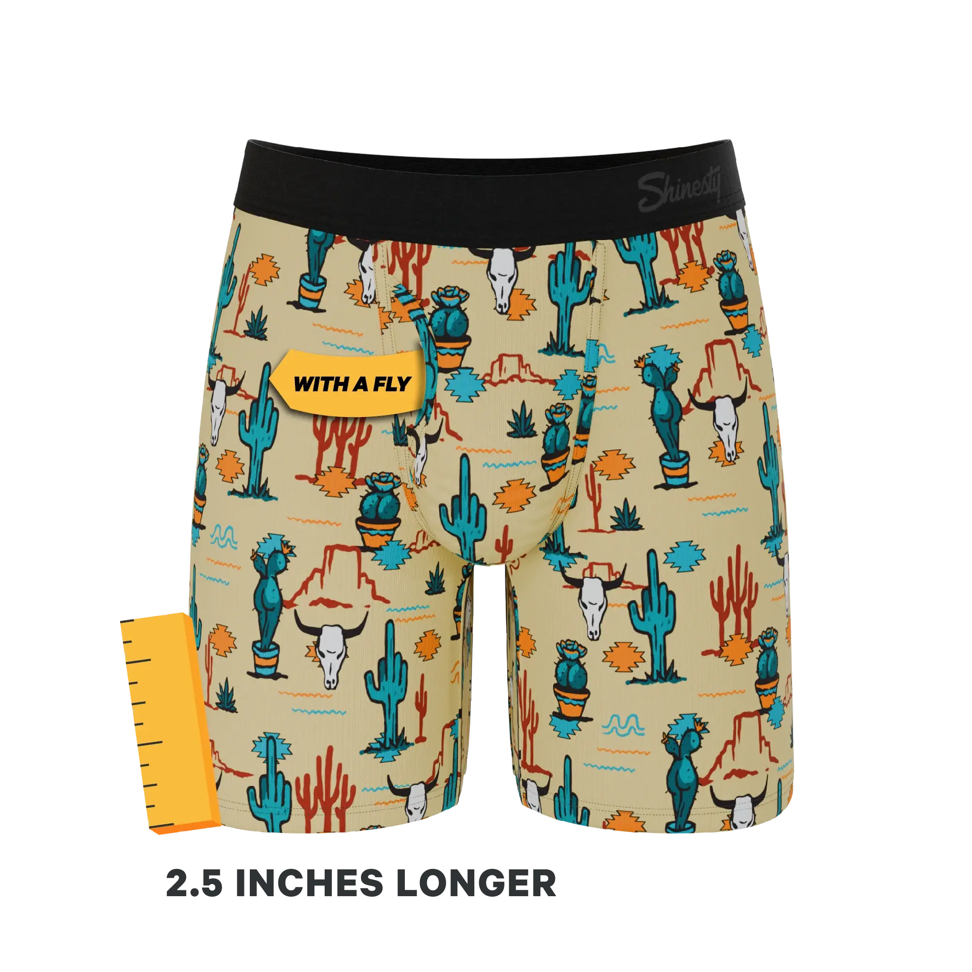 The Mirage | Western Cactus Long Leg Ball Hammock® Pouch Underwear With Fly - Shinesty - Flyclothing LLC
