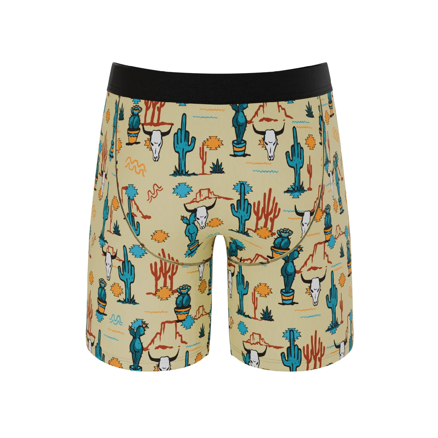 The Mirage | Western Cactus Long Leg Ball Hammock® Pouch Underwear With Fly - Shinesty - Flyclothing LLC