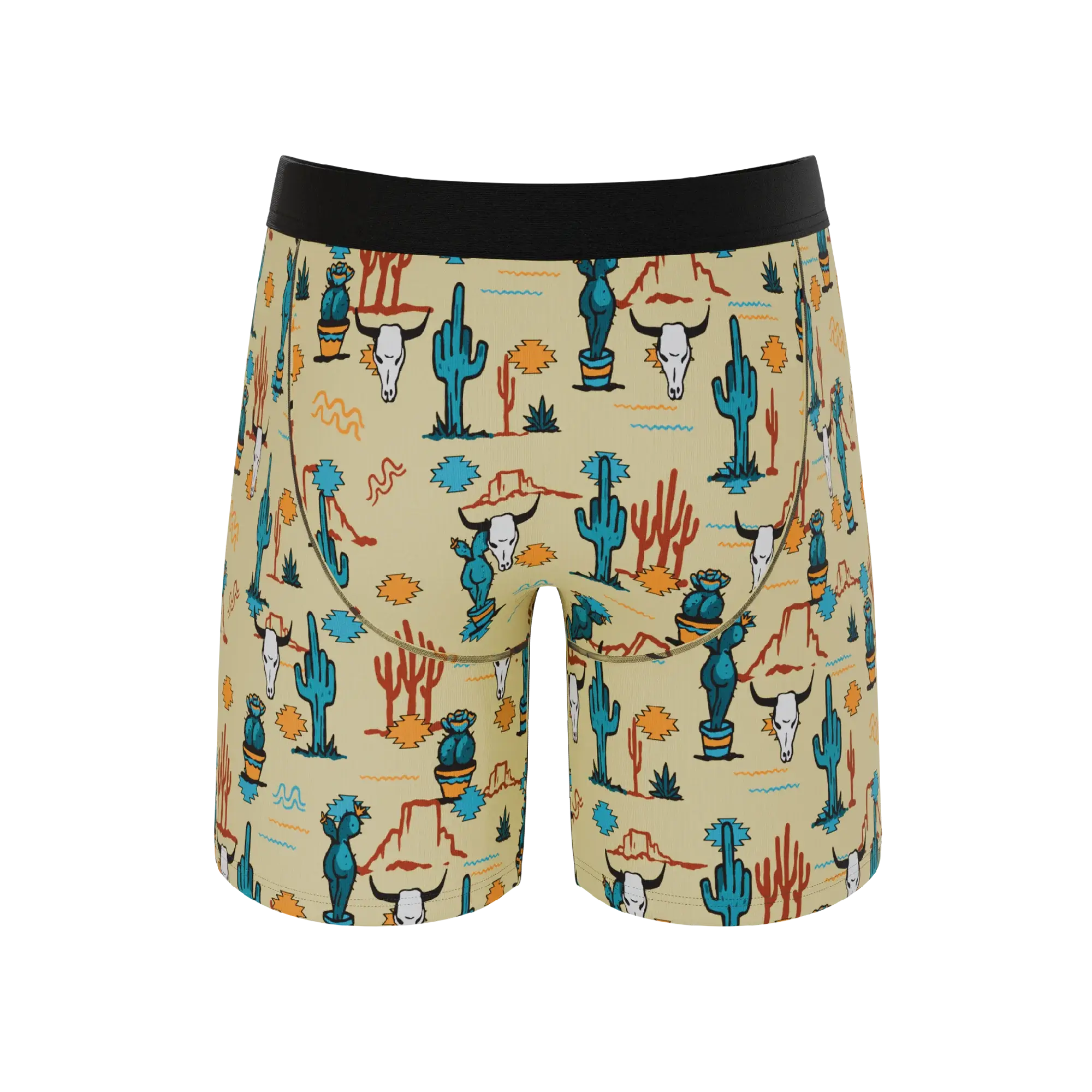 The Mirage | Western Cactus Long Leg Ball Hammock® Pouch Underwear With Fly - Shinesty - Flyclothing LLC