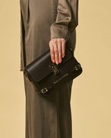 Mirella (dark brown) - Italian calf leather women's crossbody bag (with shoulder strap)