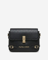 Mirella (black) - Italian calf leather women's crossbody bag (with shoulder strap) - Leather Gloves Online - Flyclothing LLC