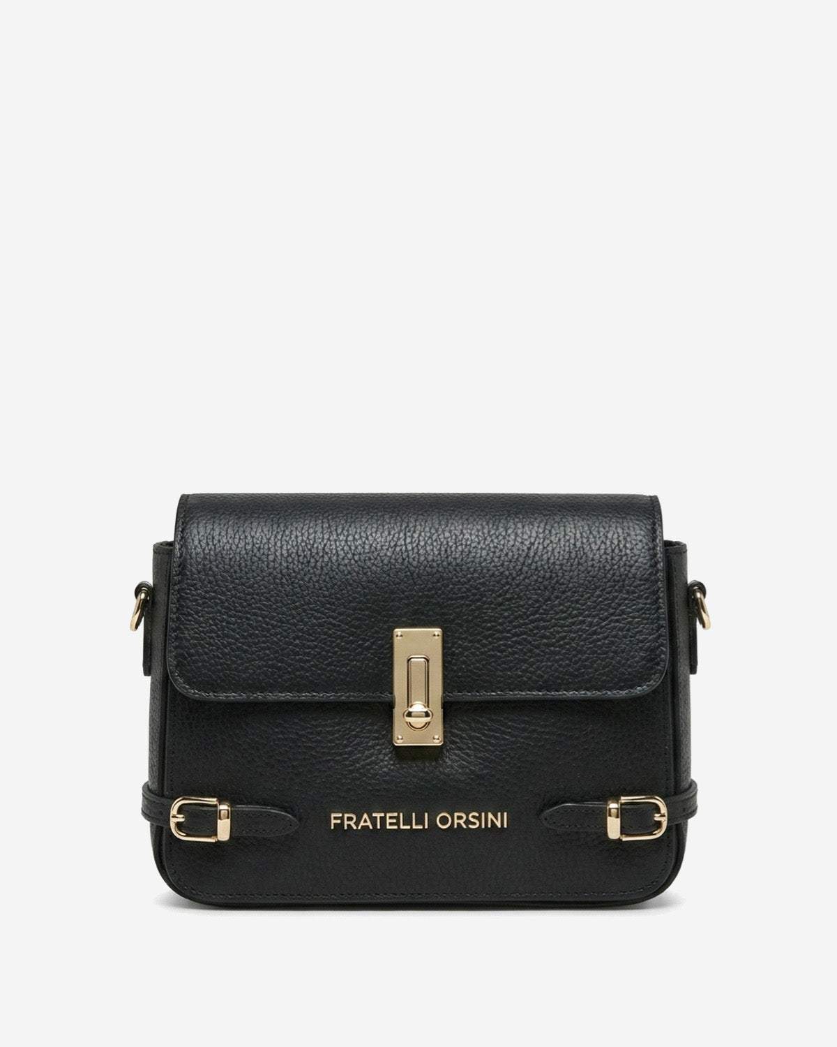 Mirella (black) - Italian calf leather women's crossbody bag (with shoulder strap) - Leather Gloves Online - Flyclothing LLC