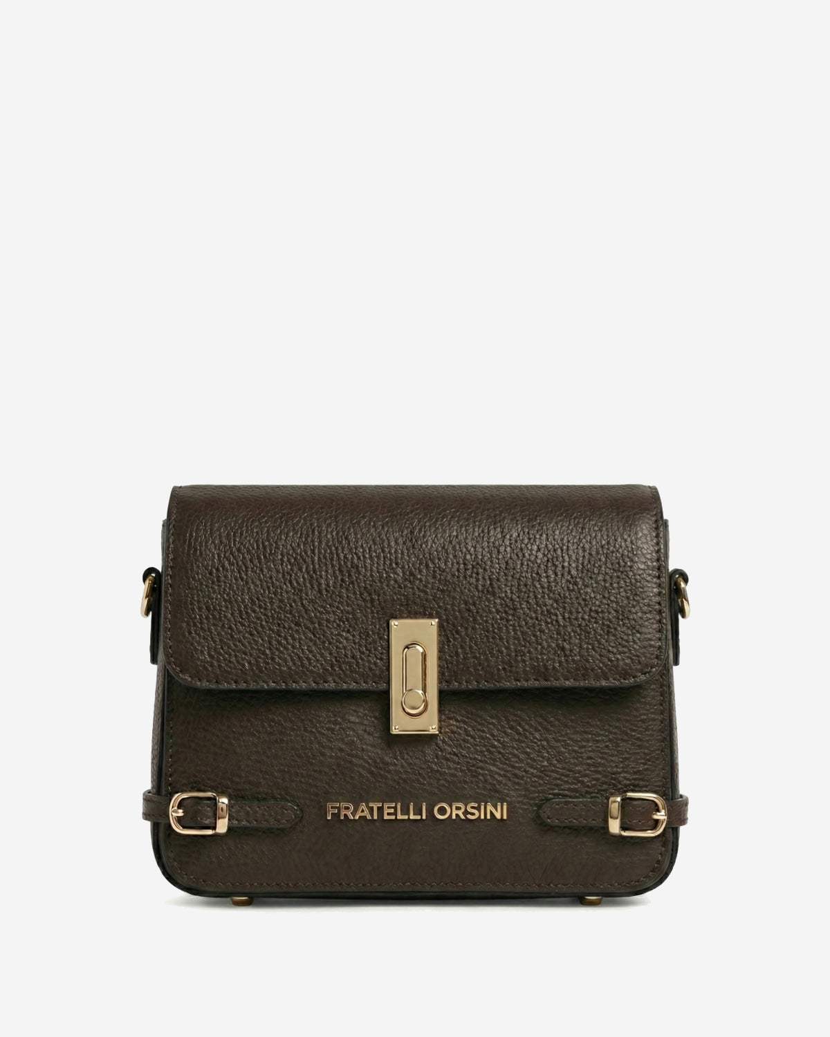 Mirella (dark brown) - Italian calf leather women's crossbody bag (with shoulder strap)