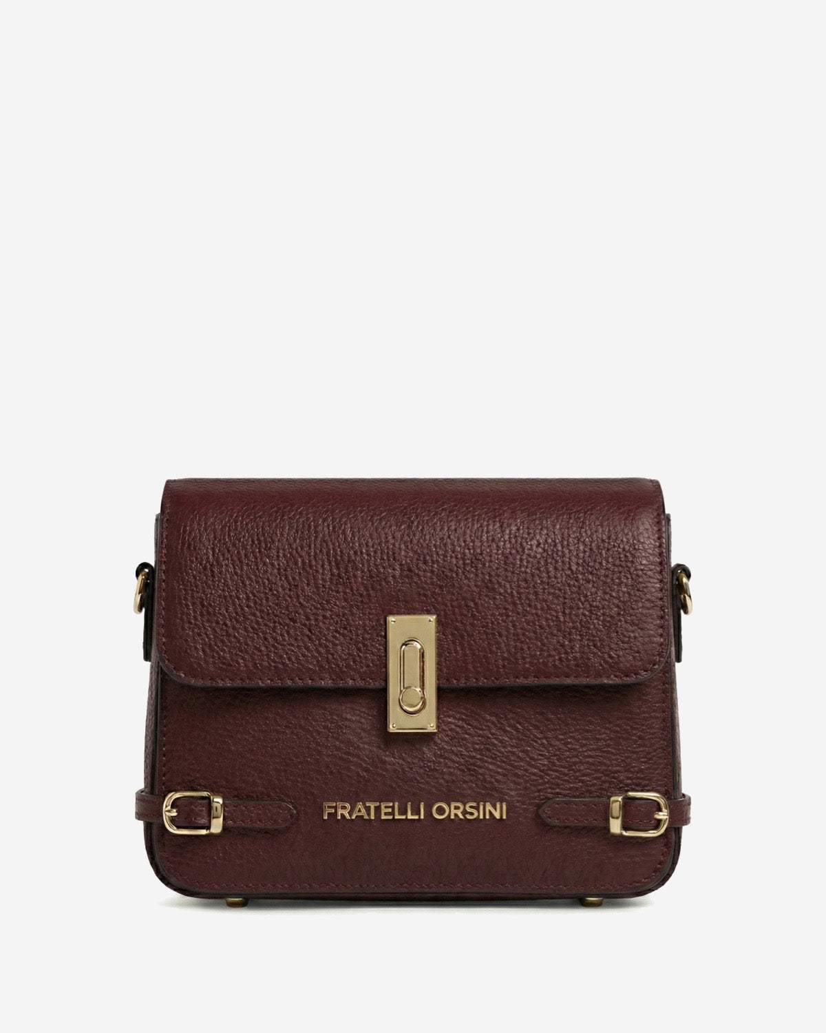 Mirella (eggplant) - Italian calf leather women's crossbody bag (with shoulder strap)