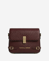 Mirella (eggplant) - Italian calf leather women's crossbody bag (with shoulder strap)