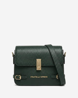 Mirella (green) - Italian calf leather women's crossbody bag (with shoulder strap)