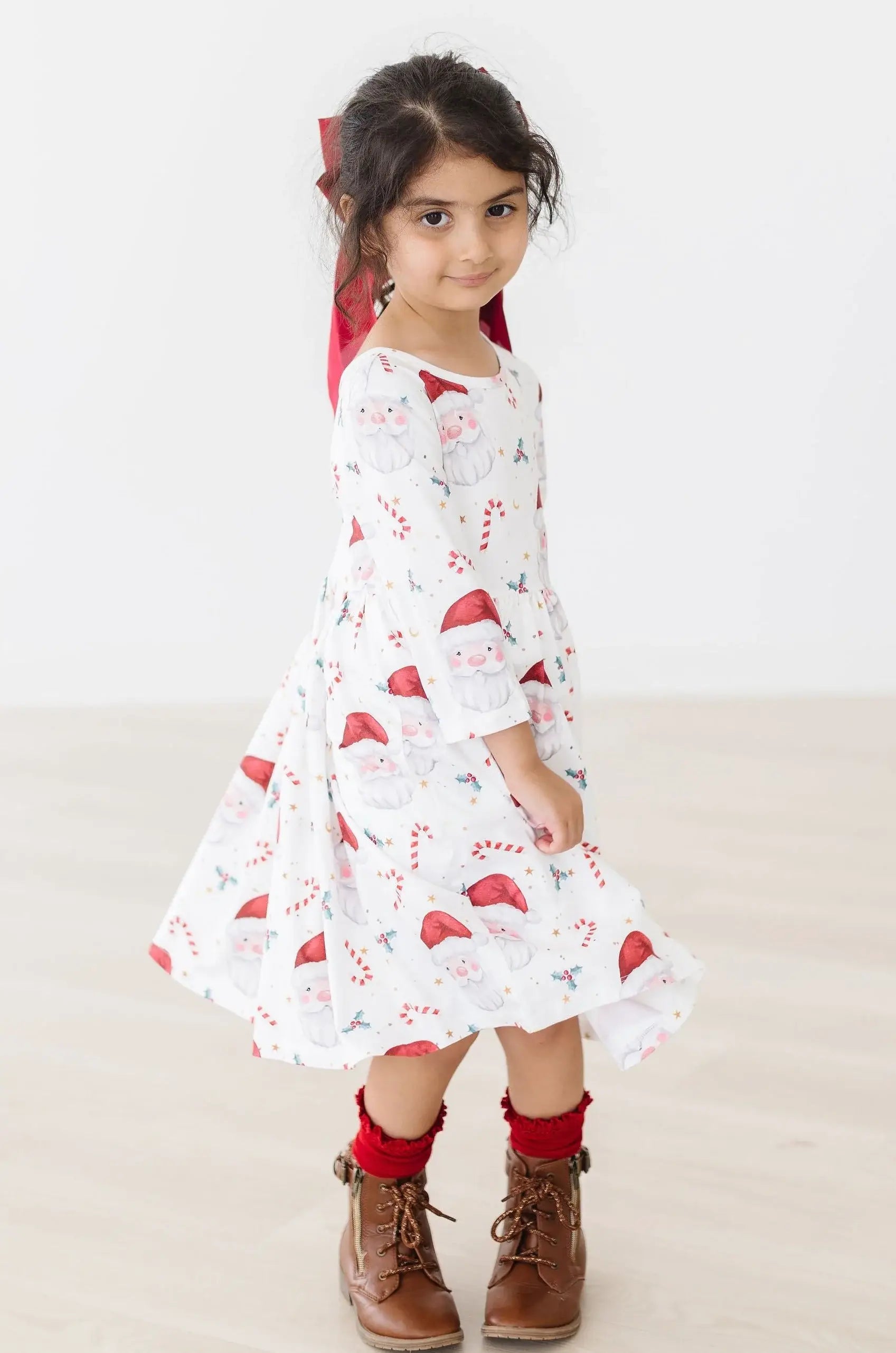 Mistletoe Magic 3/4 Sleeve Pocket Twirl Dress - Mila & Rose ® - Flyclothing LLC