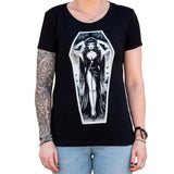 Black Market Art Company MISTRESS VIRA Women's Loose Neck T-Shirt| Goth tee| Elvira TShirt