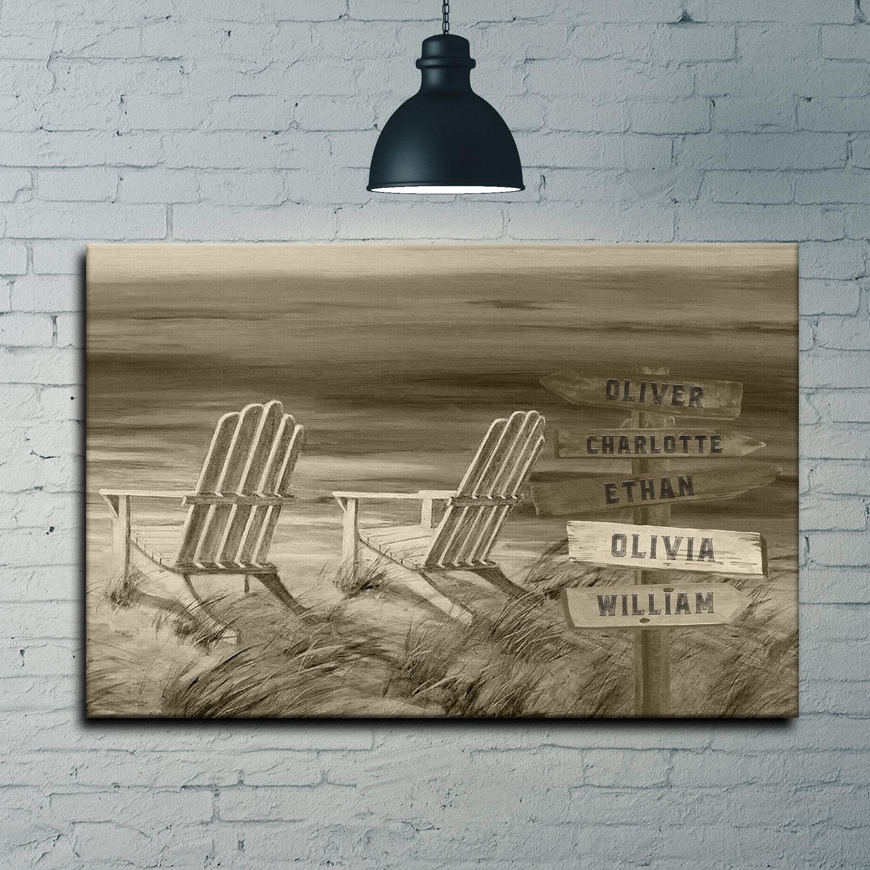 Monochrome Beach Name Sign - Tailored Canvases - Flyclothing LLC