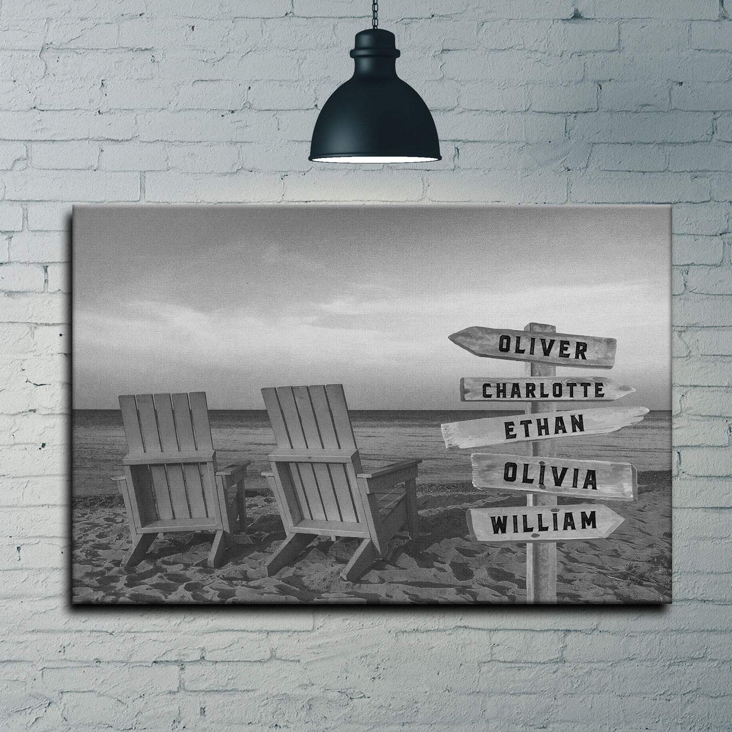 Monochrome Beach Name Sign - Tailored Canvases - Flyclothing LLC