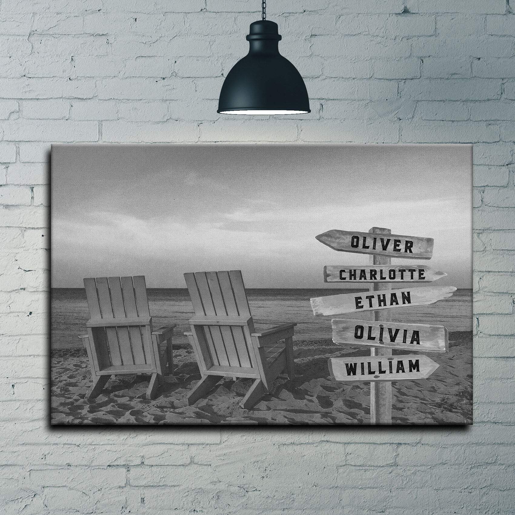 Monochrome Beach Name Sign - Tailored Canvases - Flyclothing LLC