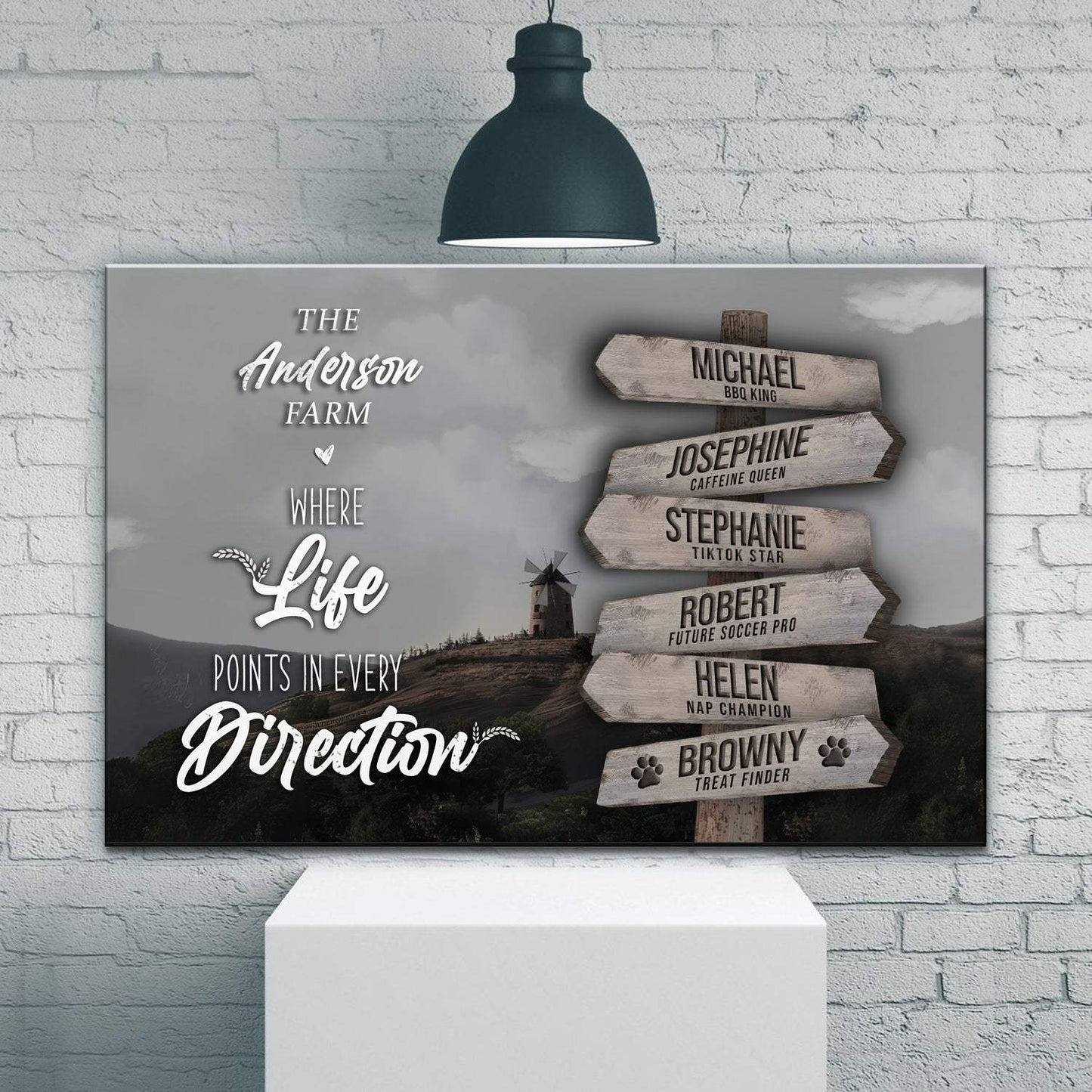 Where Life Points In Every Direction Family Farm Names Sign II - Tailored Canvases - Flyclothing LLC