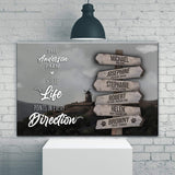 Where Life Points In Every Direction Family Farm Names Sign II - Tailored Canvases - Flyclothing LLC