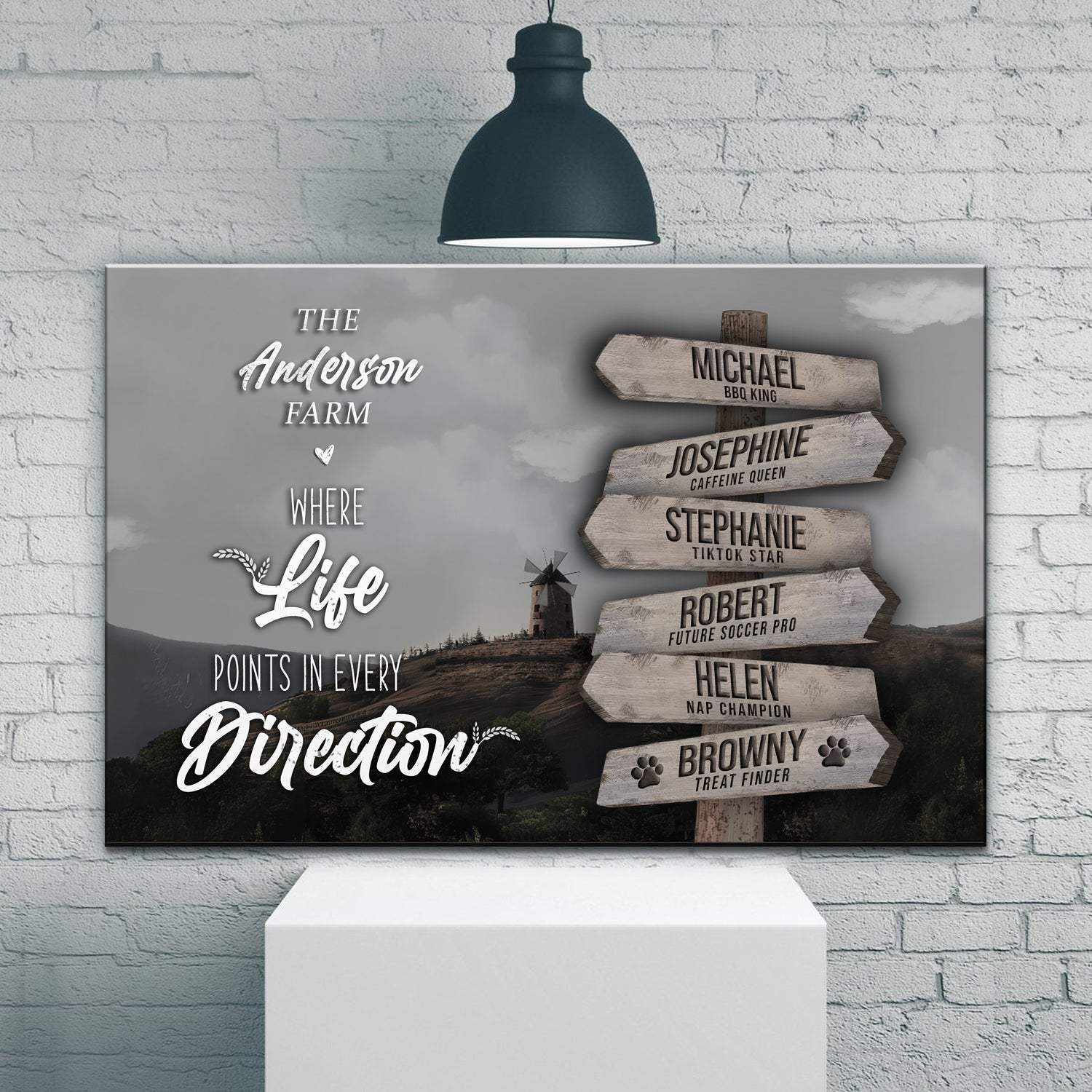 Where Life Points In Every Direction Family Farm Names Sign II - Tailored Canvases - Flyclothing LLC