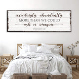 Exceedingly, Abundantly More Than We Could Ask Or Imagine Faith Sign - Tailored Canvases - Flyclothing LLC