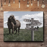 Classic Horse Family Name Sign - Tailored Canvases - Flyclothing LLC