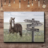 Classic Horse Family Name Sign - Tailored Canvases - Flyclothing LLC