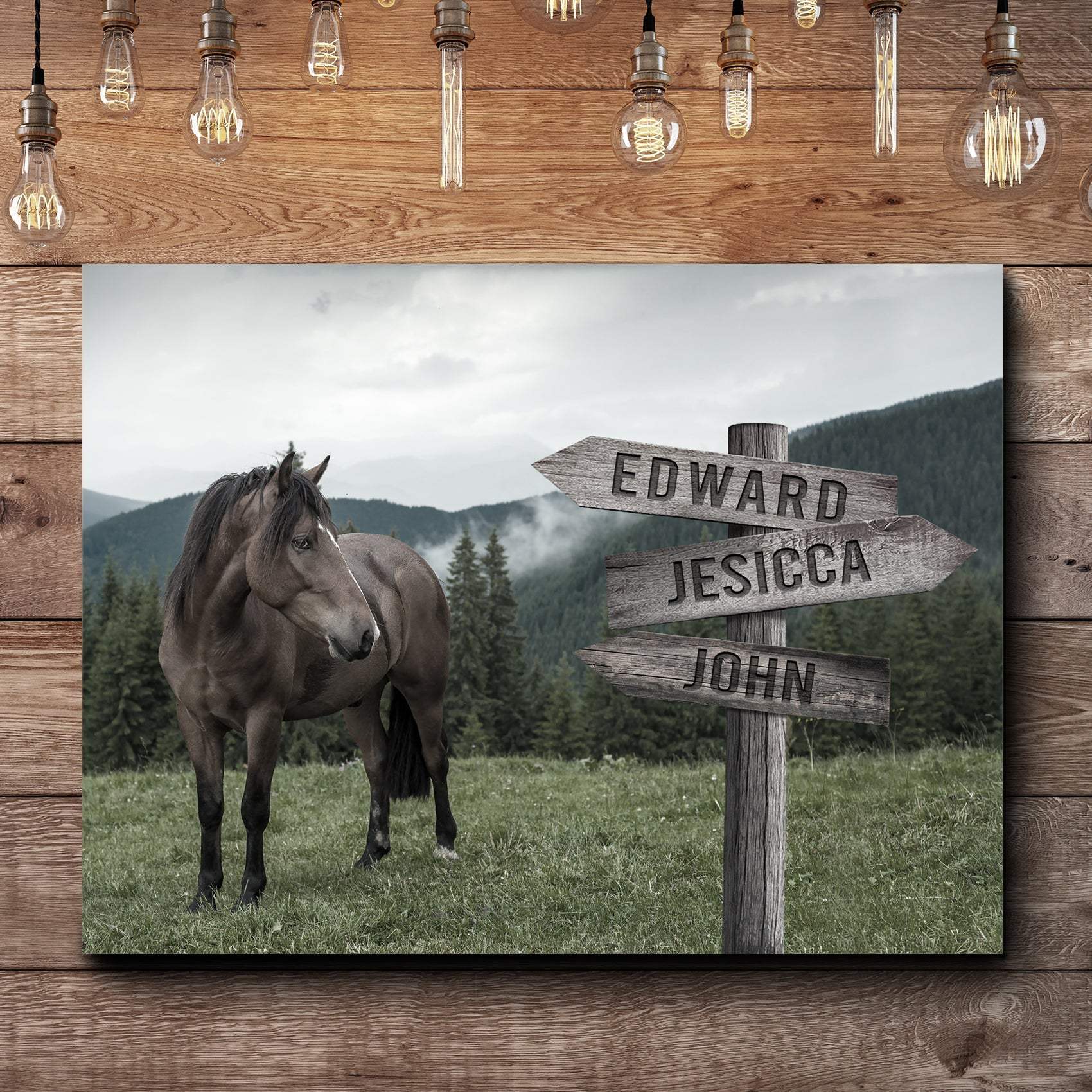 Classic Horse Family Name Sign - Tailored Canvases - Flyclothing LLC