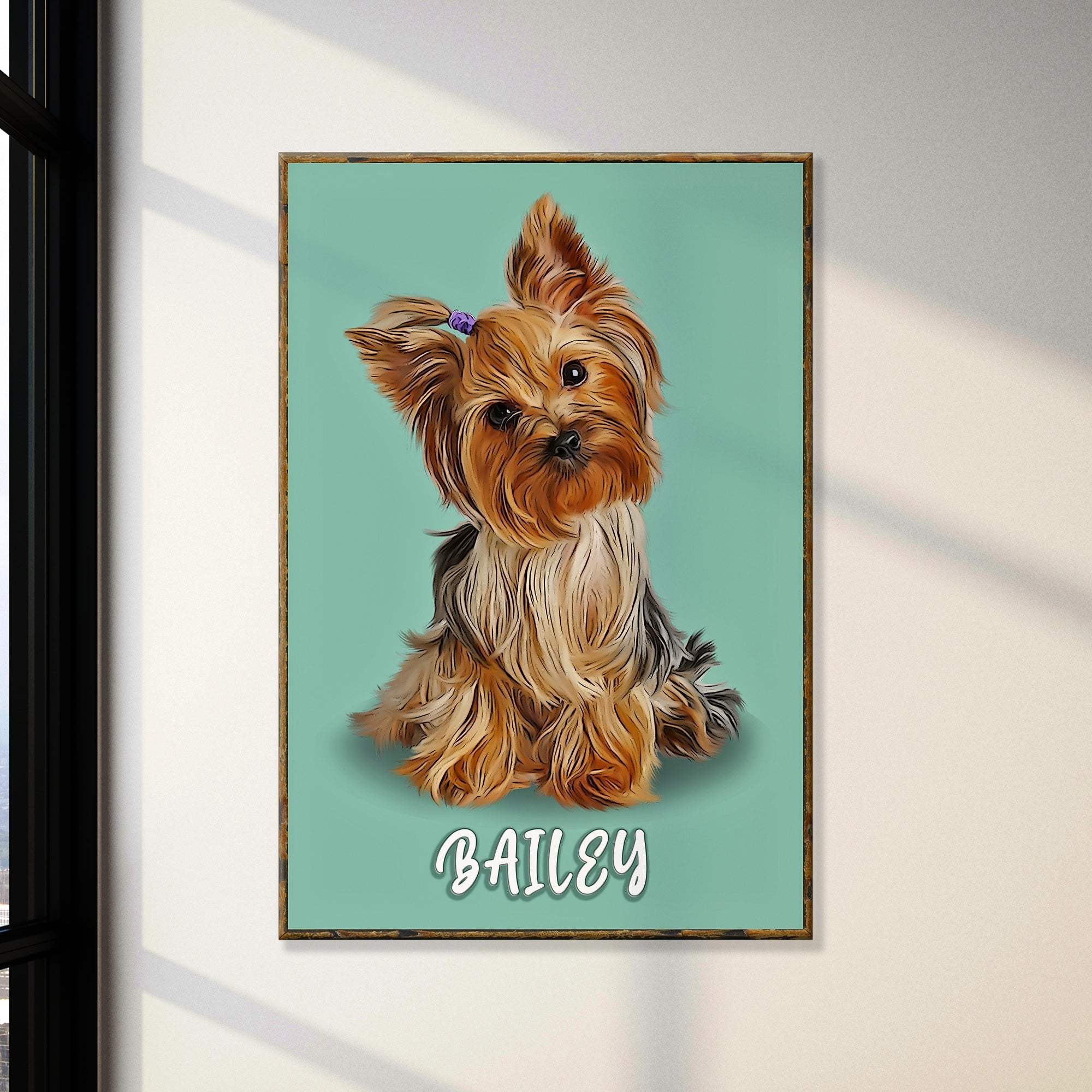 Pet Pastel Portrait- Yorkshire Terrier Sign - Tailored Canvases - Flyclothing LLC