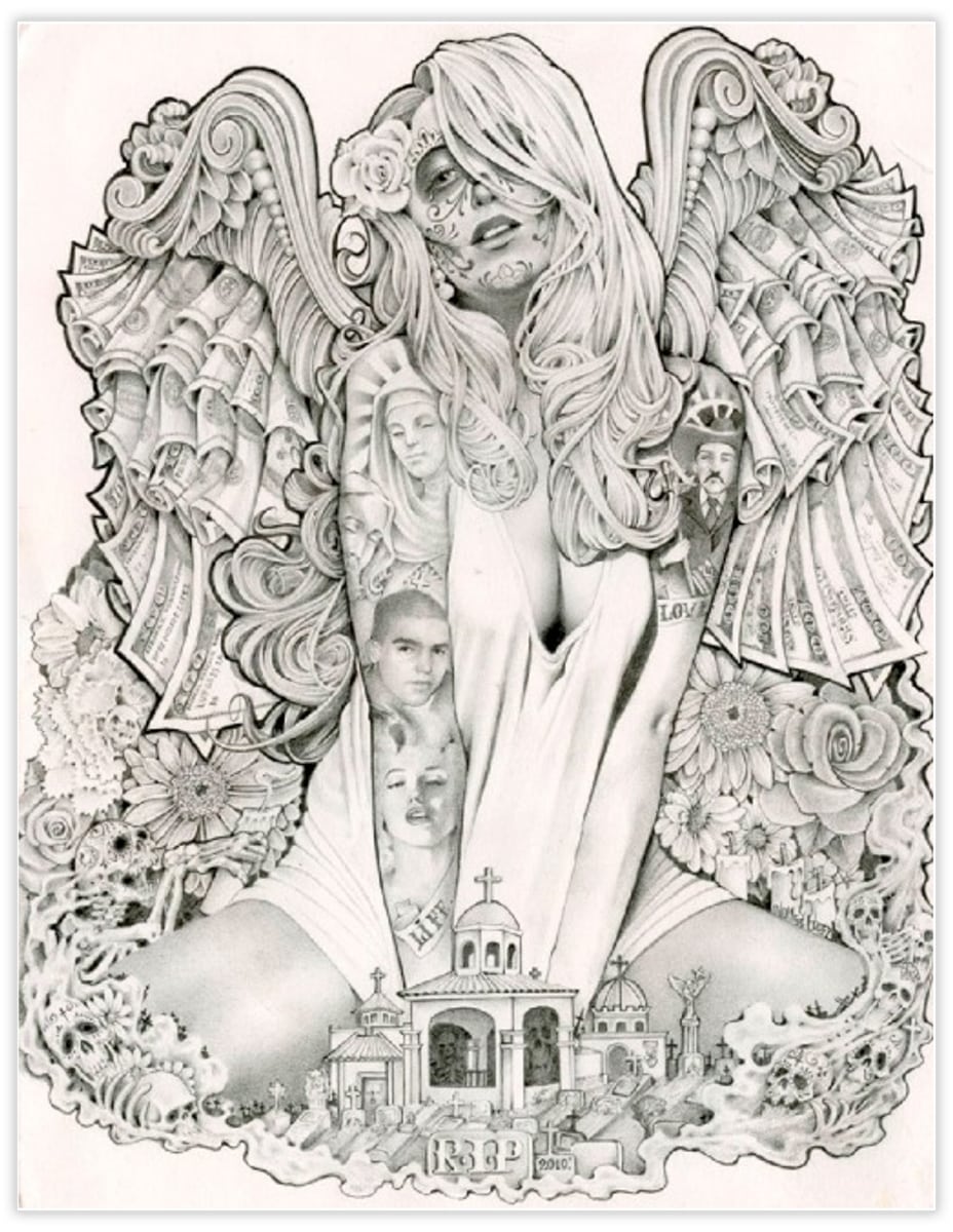 Black Market Art Company Money Angel Print