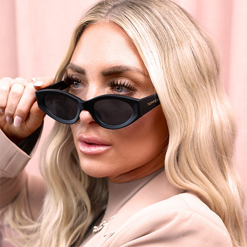 Kat x Money Moves - Black Cateye Sunglasses - TopFoxx - Flyclothing LLC