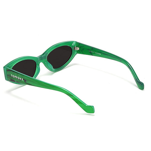 Kat x Money Moves - Green Cateye Sunglasses - TopFoxx - Flyclothing LLC