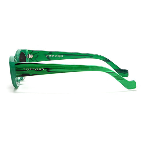 Kat x Money Moves - Green Cateye Sunglasses - TopFoxx - Flyclothing LLC