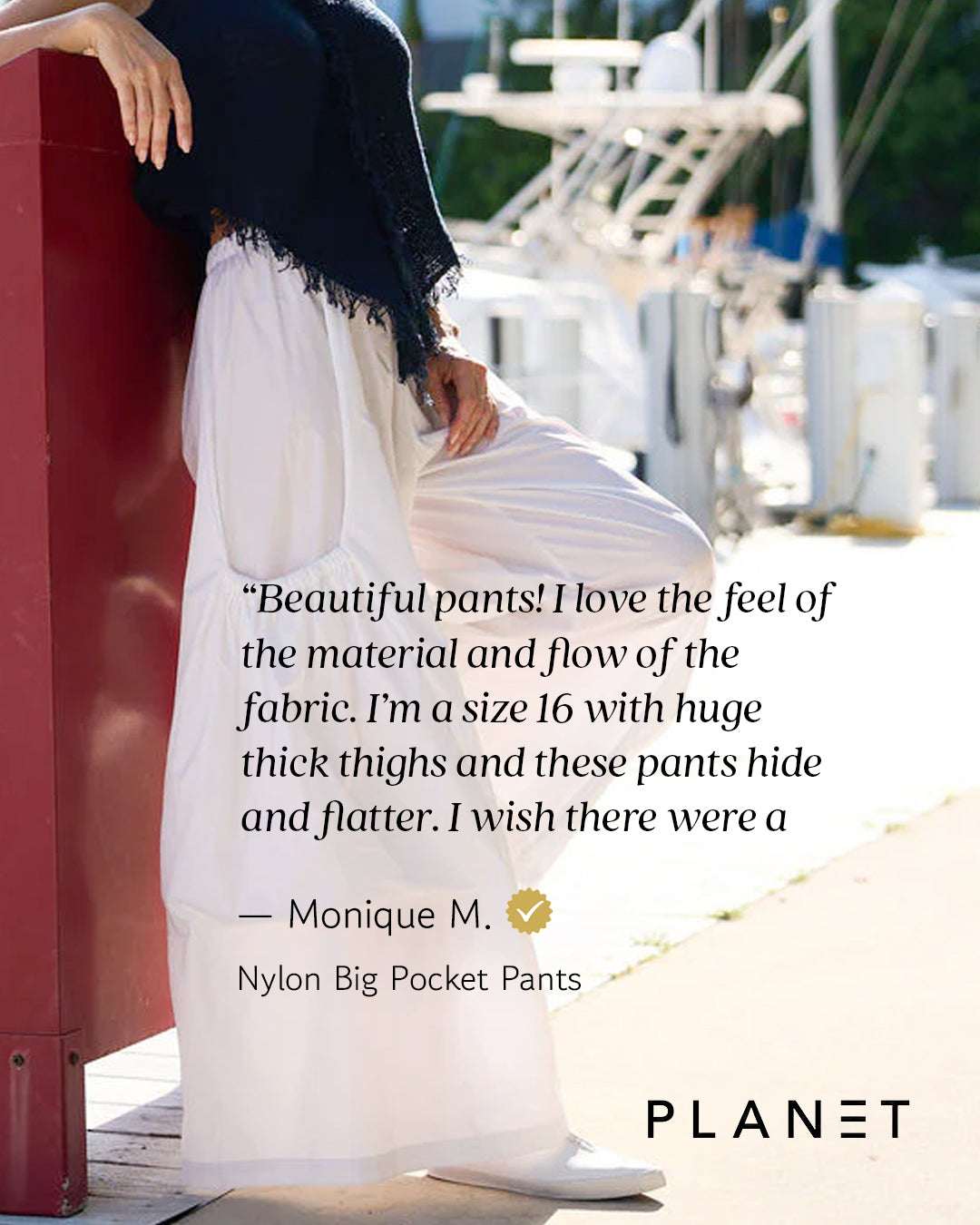 Nylon Big Pocket Pants - Mint - PLANET by Lauren G - Flyclothing LLC