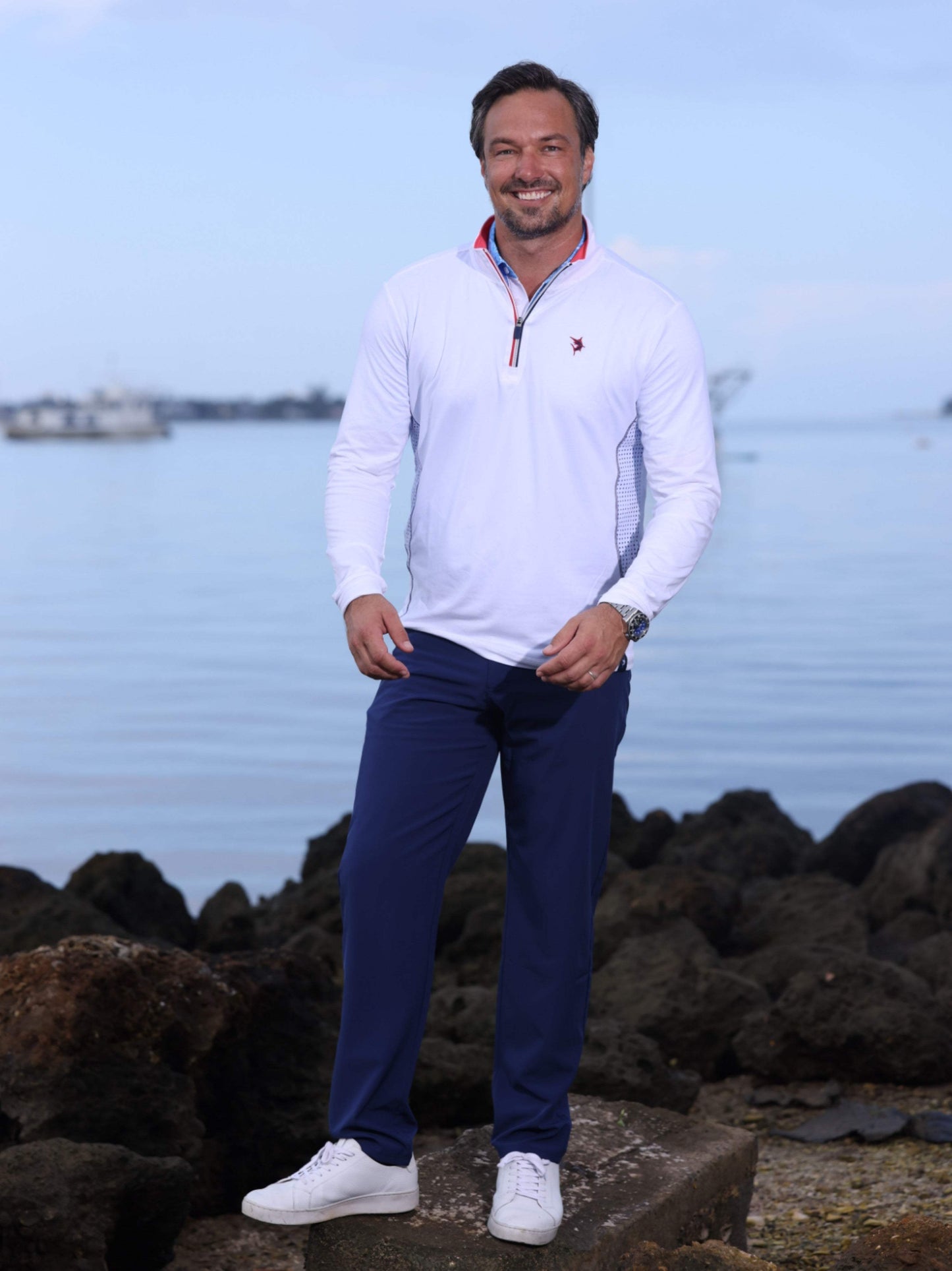 Monterey Performance Quarter Zip - White Water Life - Flyclothing LLC