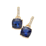 Cushion Square Stone Dangle Evening Earrings - Madeline Love - Flyclothing LLC