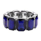 Emerald Cut Stone Stretch Evening Bracelet - Madeline Love - Flyclothing LLC