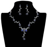 Flower Leaf Cluster Vine Rhinestone Necklace - Madeline Love - Flyclothing LLC