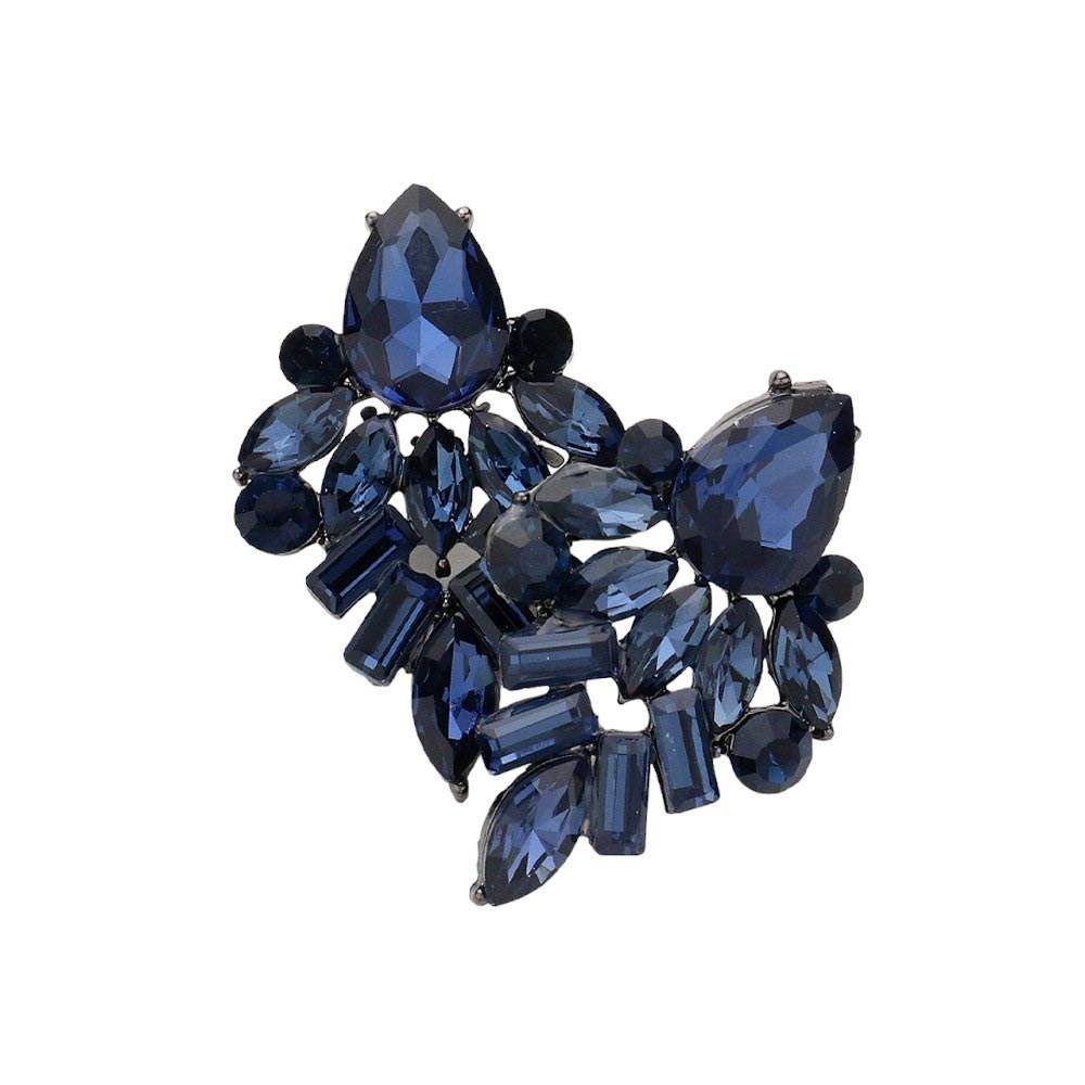 Marquise Baguette Stone Cluster Evening Earrings - Madeline Love - Flyclothing LLC
