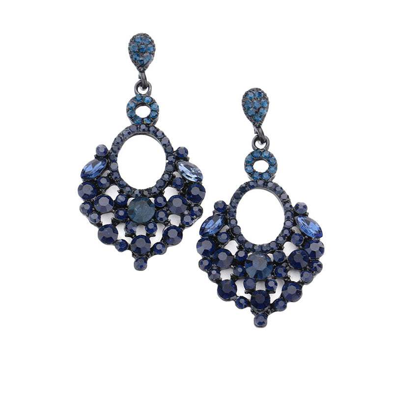 Marquise Crystal Chandelier Statement Evening Earrings - Madeline Love - Flyclothing LLC