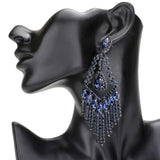 Teardrop Crystal Rhinestone Chandelier Evening Earrings - Madeline Love - Flyclothing LLC