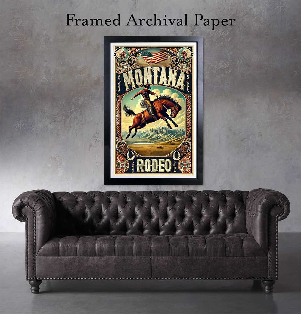 Black Market Art Company Montana Rodeo Poster & Art Print / Wall Art / Western Decor Print - Black Market Art Company - Flyclothing LLC