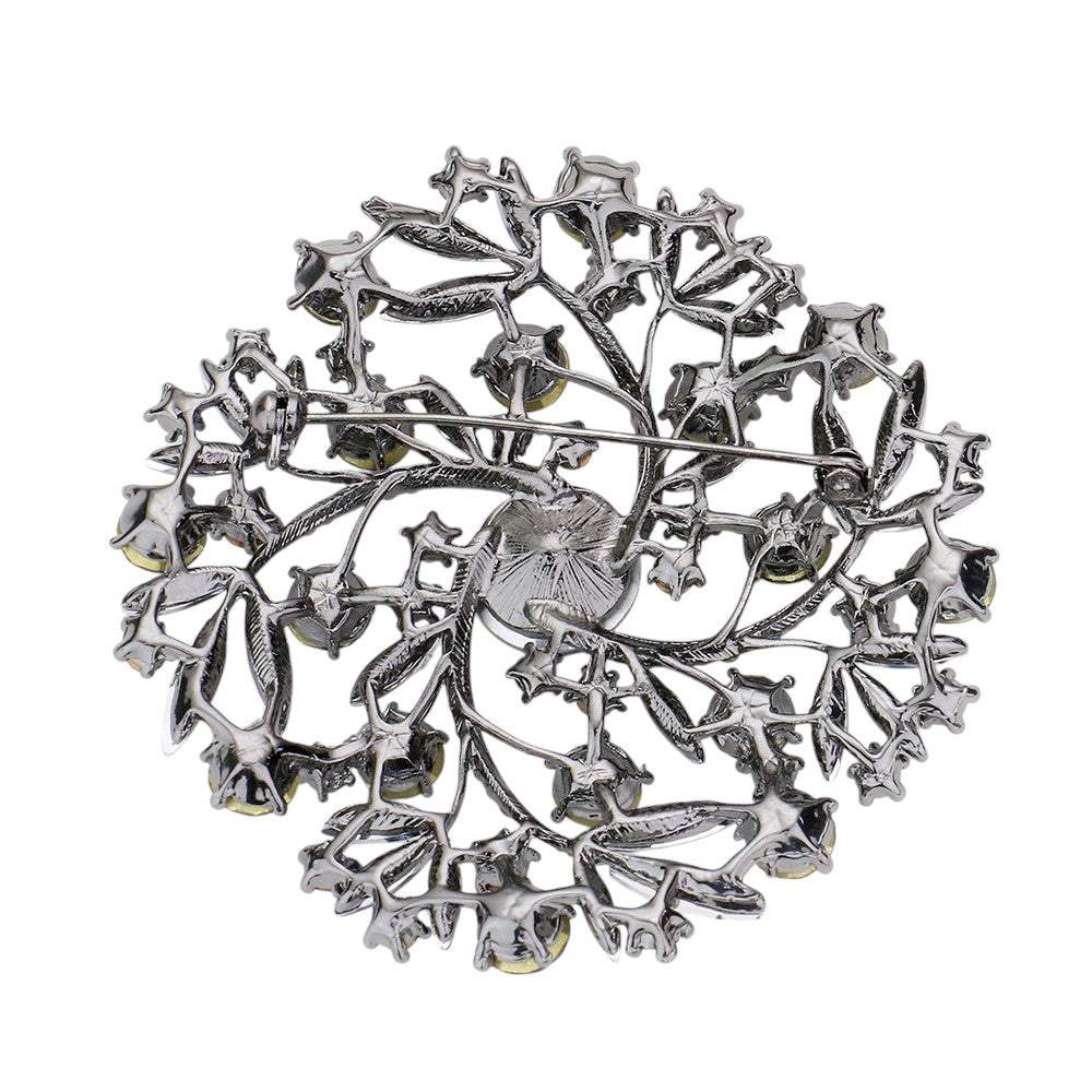 Pearl Rhinestone Embellished Flower Vine Brooch - Madeline Love - Flyclothing LLC