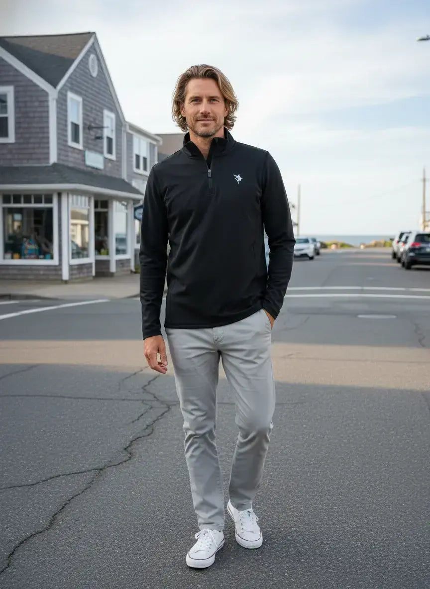 Montauk Quarter Zip Midweight Comfort - White Water Life - Flyclothing LLC