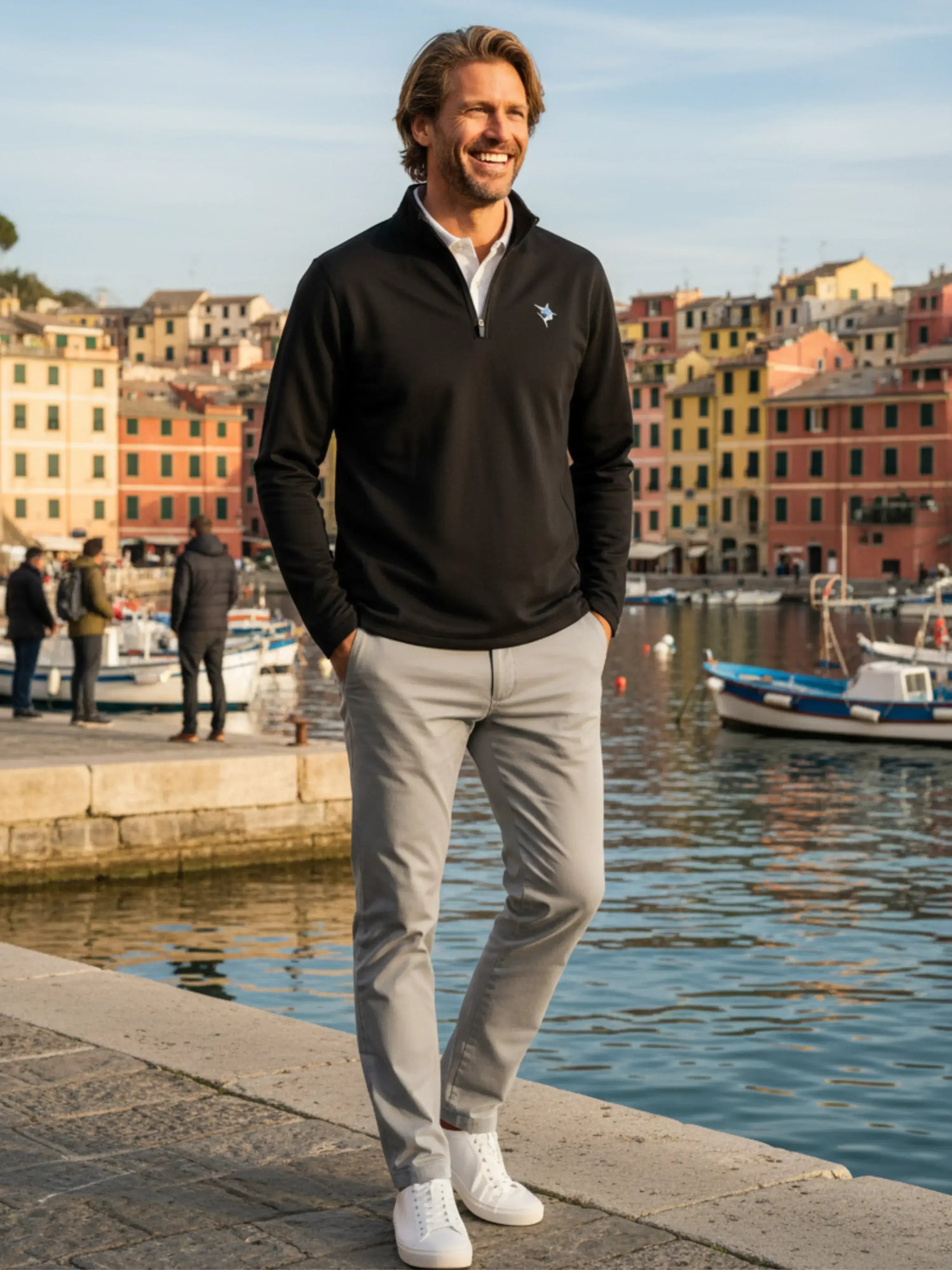Montauk Quarter Zip Midweight Comfort - White Water Life - Flyclothing LLC