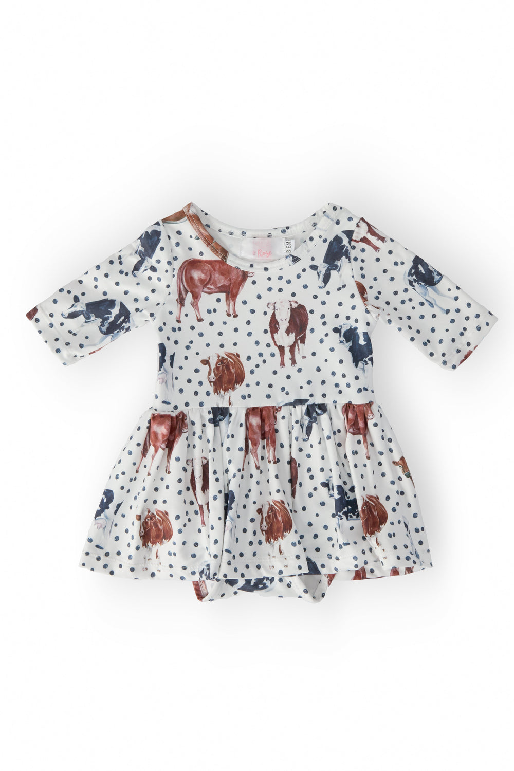 Moo Meadows 3/4 Sleeve Twirl Bodysuit - Mila & Rose ®