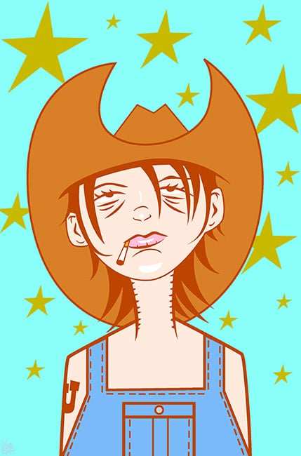 Black Market Art Company Moonshine Cowgirl Print - Black Market Art Company - Flyclothing LLC