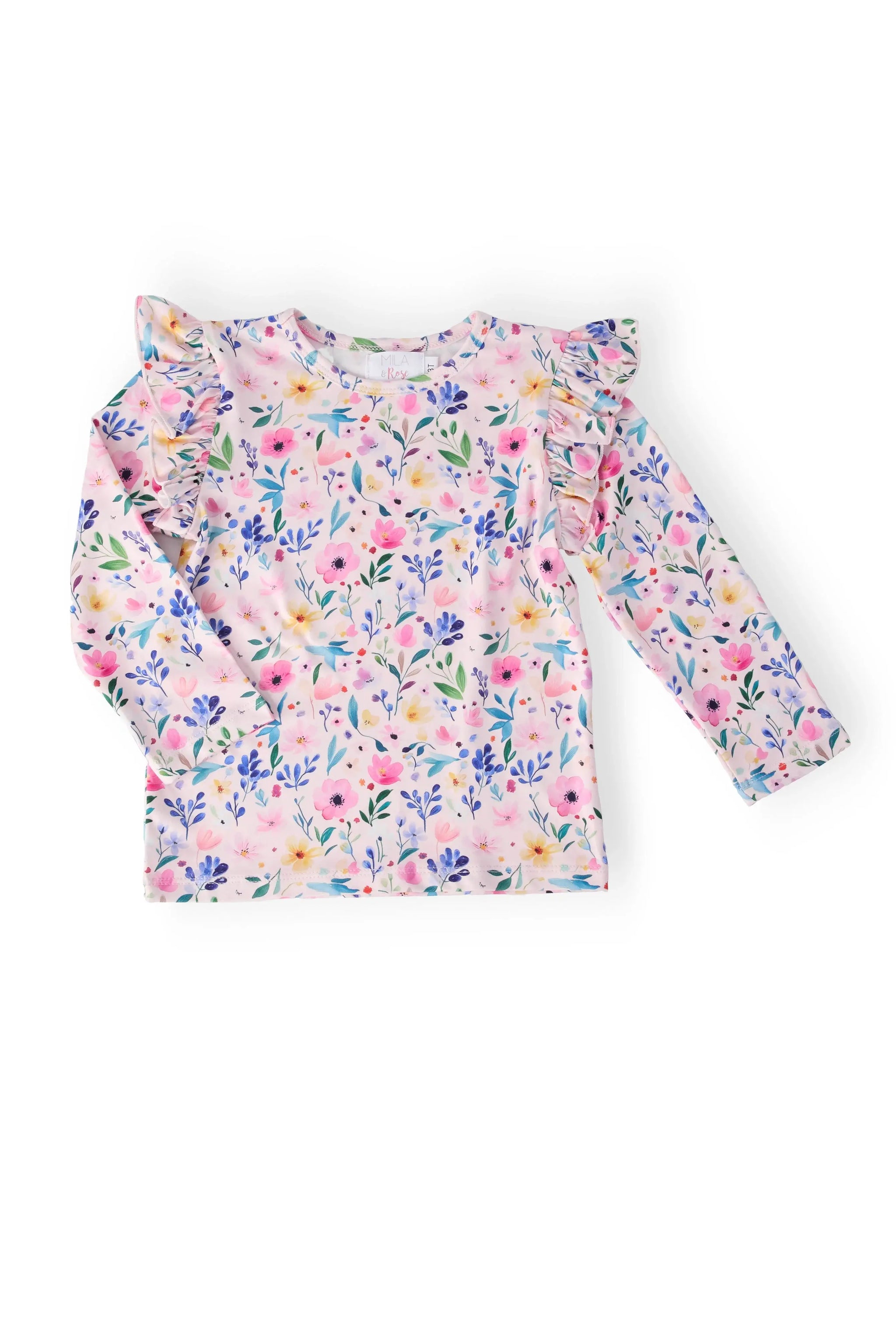 Morning Meadows L/S Ruffle Tee - Mila & Rose ® - Flyclothing LLC