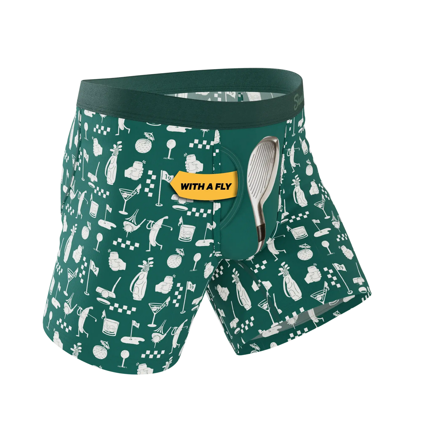 The Mulligan | Green Golf Ball Hammock® Pouch Underwear With Fly - Shinesty - Flyclothing LLC