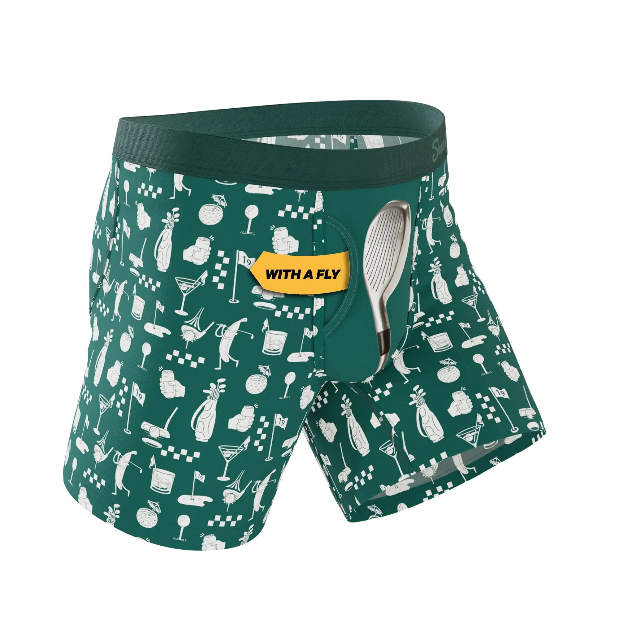 The Mulligan | Green Golf Ball Hammock® Pouch Underwear With Fly - Shinesty - Flyclothing LLC