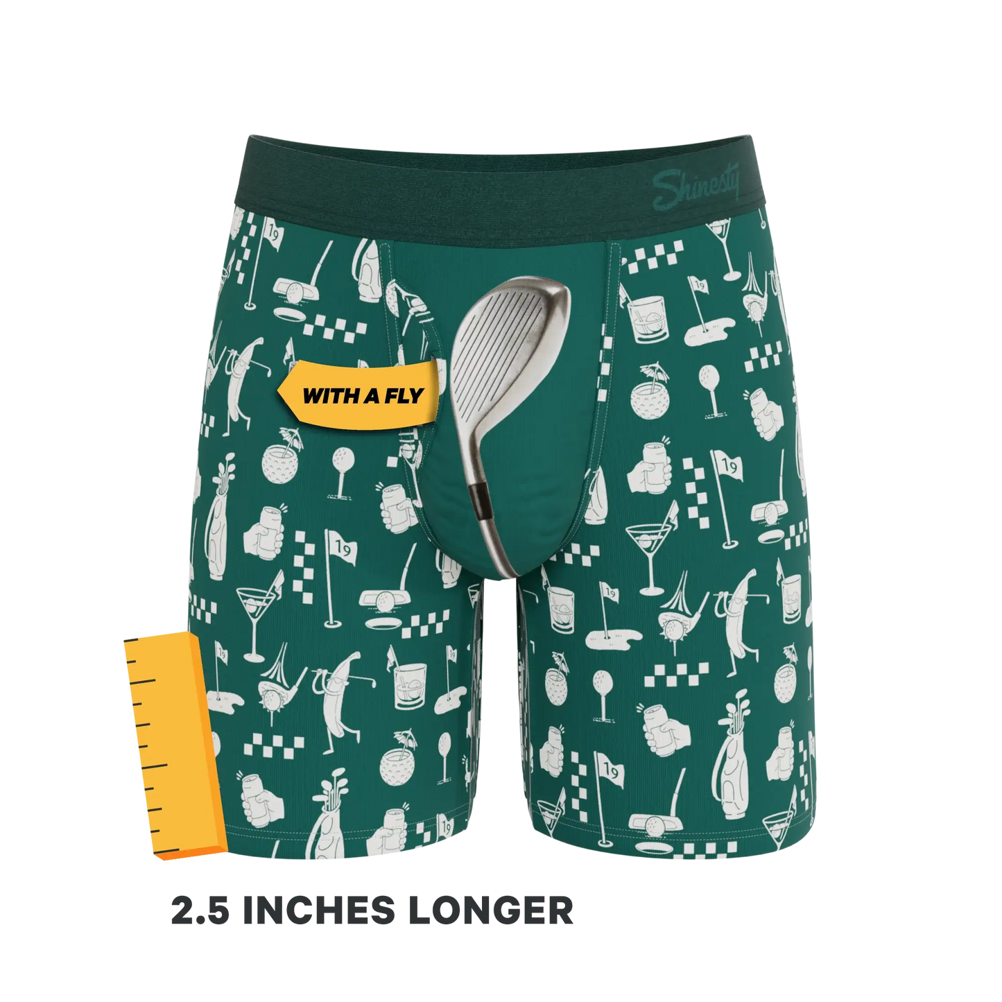 The Mulligan | Green Golf Long Leg Ball Hammock® Pouch Underwear With Fly - Shinesty - Flyclothing LLC