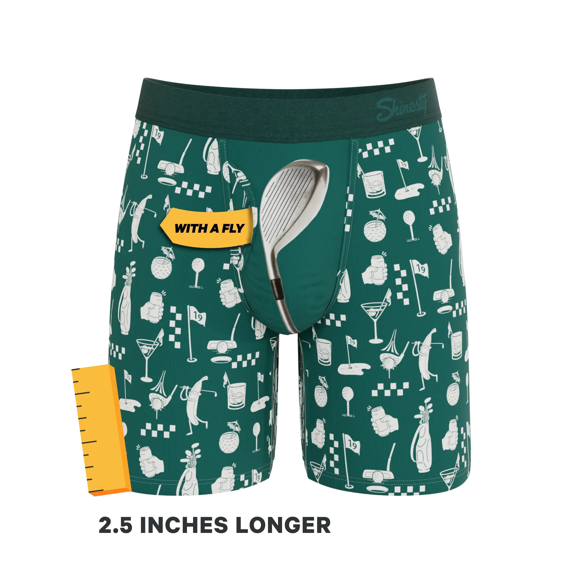 The Mulligan | Green Golf Long Leg Ball Hammock® Pouch Underwear With Fly - Shinesty - Flyclothing LLC